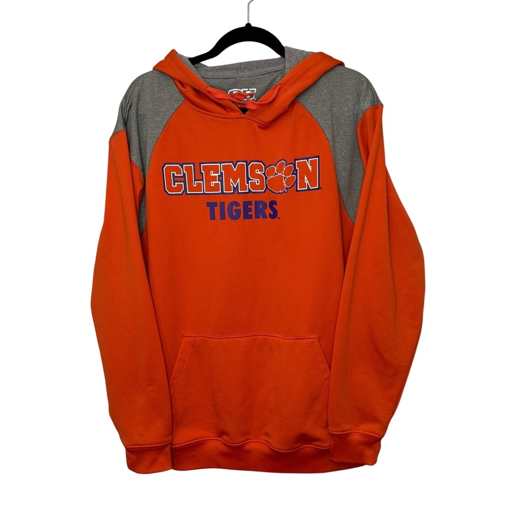 Clemson Tigers NCAA‎ College Apparel Orange Gray Pullover Hoodie Sweatshirt